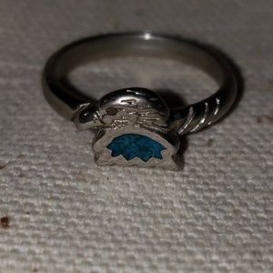 Antique silver and turquoise ring
